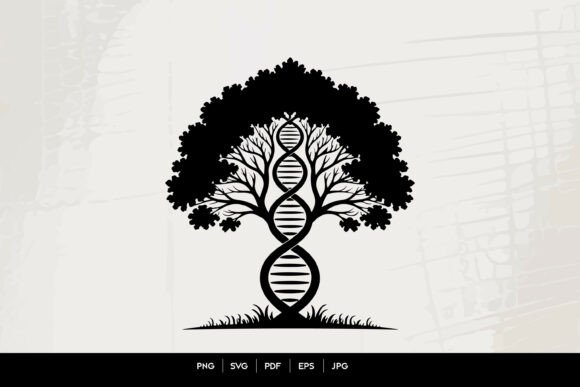 DNA Tree of Life Silhouette SVG
