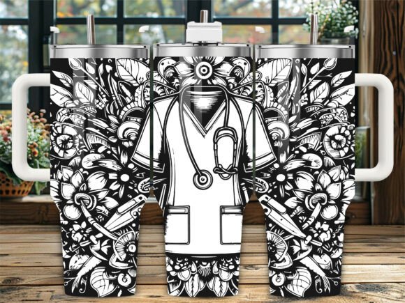 Floral Stethoscope Nurse