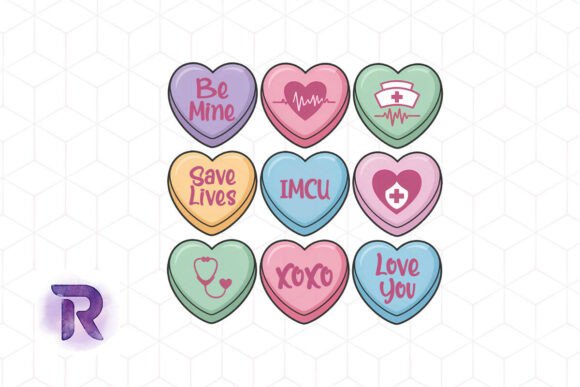 Hearts Nurse Valentines Day PNG