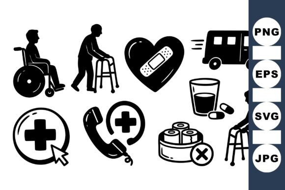 Medical Care Icon Clipart Set