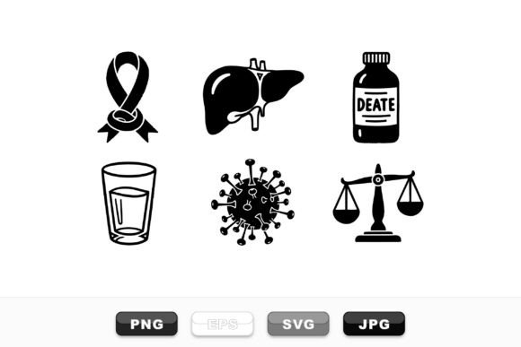 Medical Health Awareness Icons Set