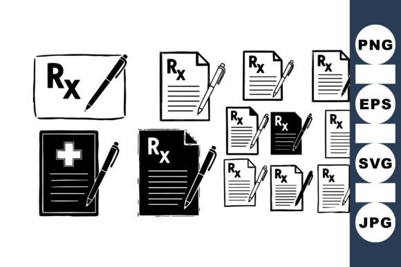 Medical Prescription Clipart Set