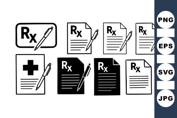 Medical Prescription Icon Set
