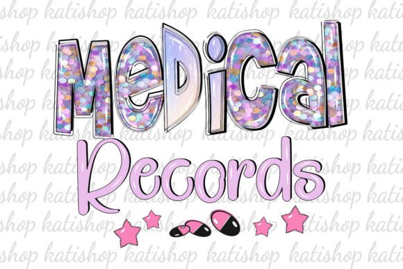 Medical Records Glitter Sublimation PNG