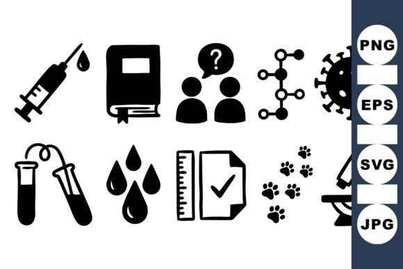 Medical Science Icon Clipart Set