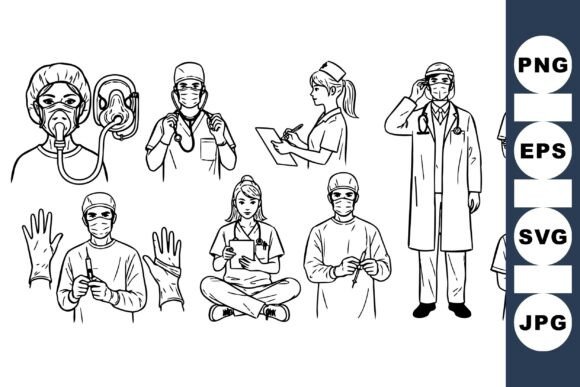 Medical Staff Vector Clipart Set