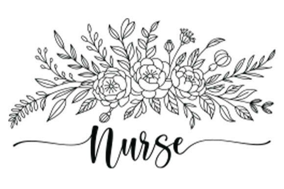 Nurse, Nurse Floral Embroidery Design