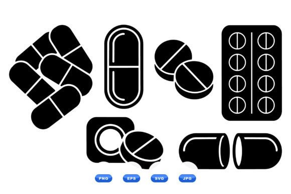 Pharmacy Pill Icon SVG Pack
