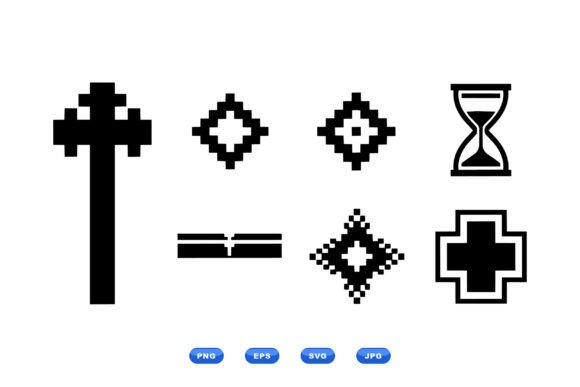 Pixel Tribal Cross SVG Icons